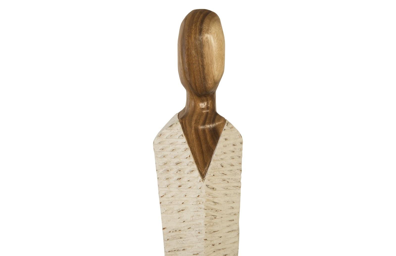 Phillips Collection Vested Female Sculpture, Medium, Chamcha, Natural, White, Gold DECORATIVE OBJECTS