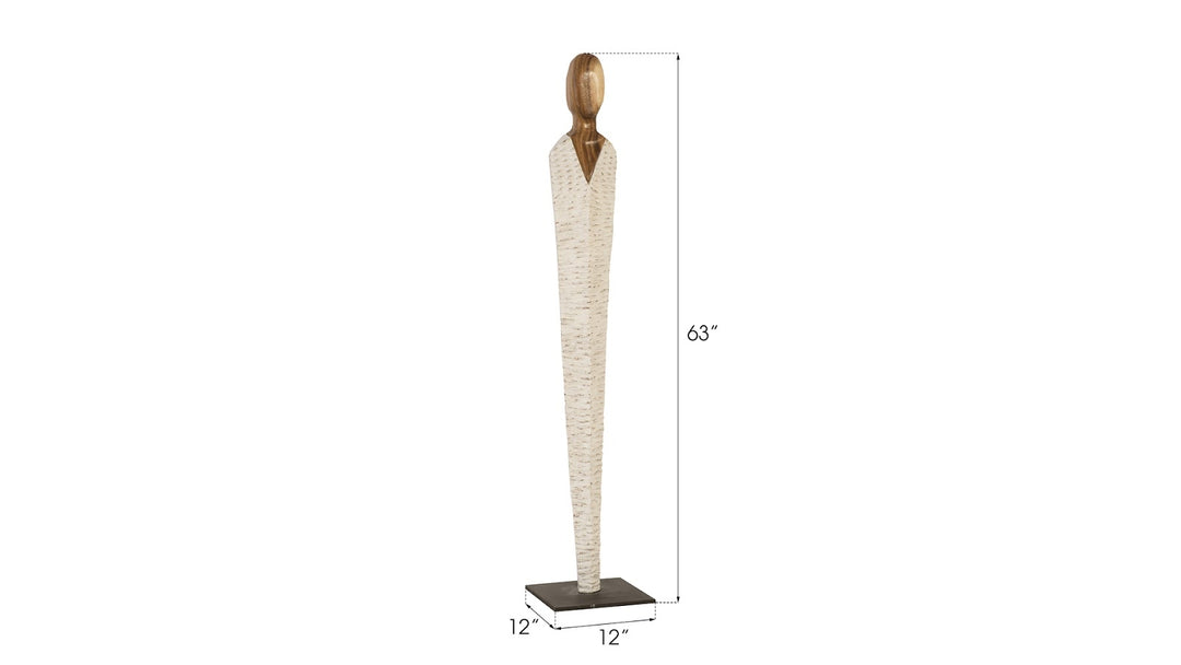 Vested Female Sculpture, Medium, Chamcha, Natural, White, Gold - Phillips Collection - AmericanHomeFurniture