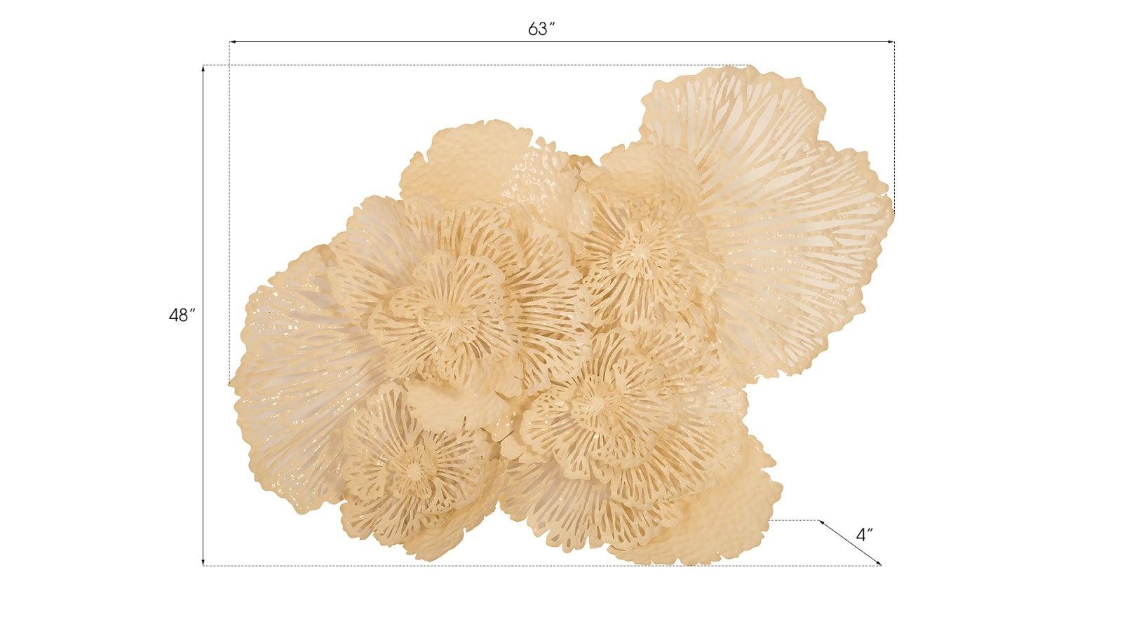 Phillips Collection Flower Wall Art, Large, Ivory, Metal WALL ACCENTS