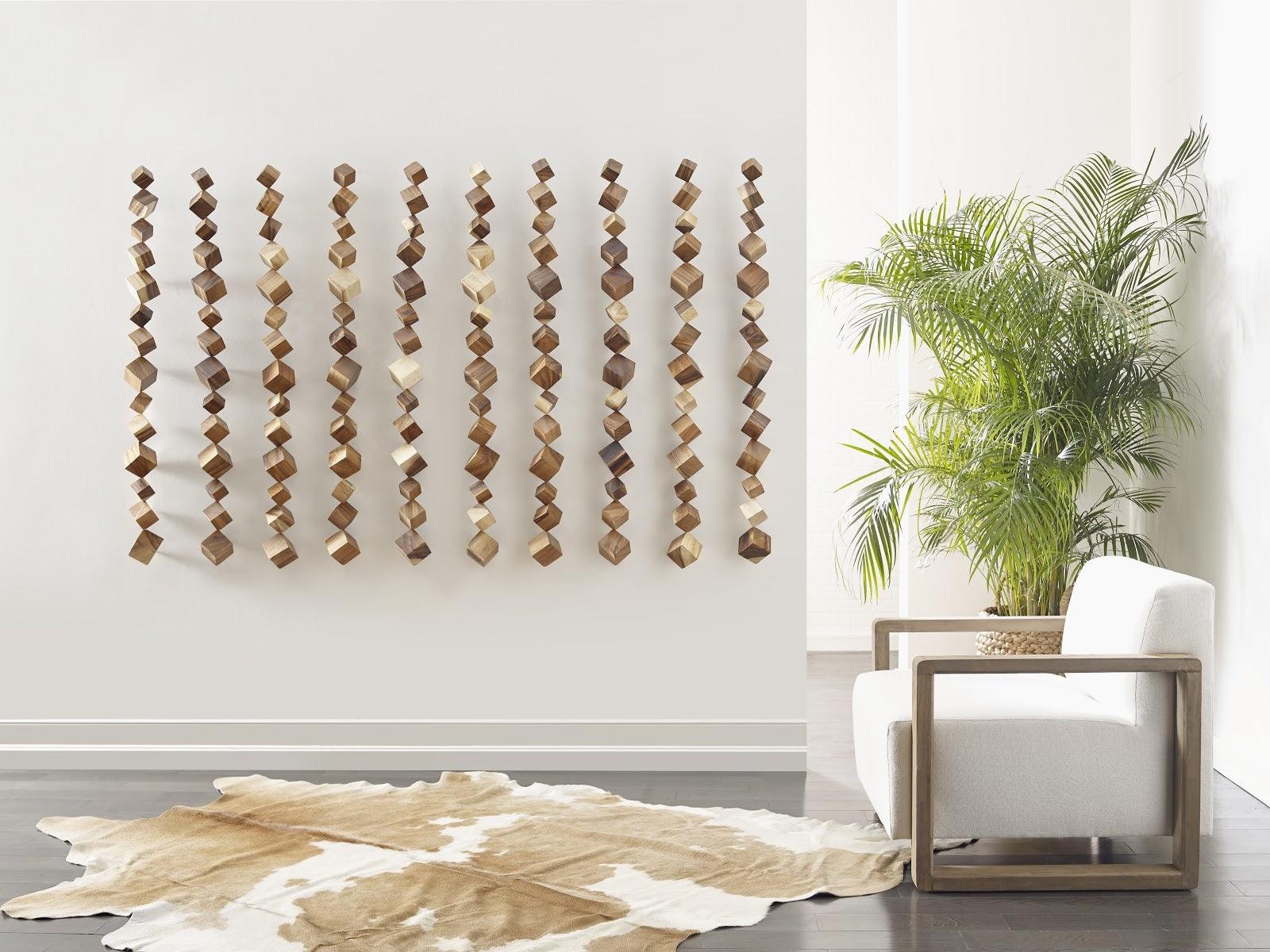 Phillips Collection Dice Wall Art, Chamcha Wood, Natural WALL ACCENTS