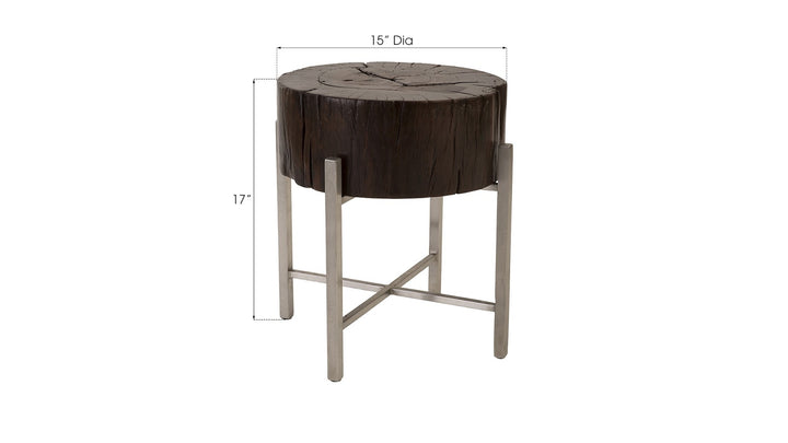 Nestled Cross Cut Side Table , Stainless Steel X Cross Leg - Phillips Collection - AmericanHomeFurniture