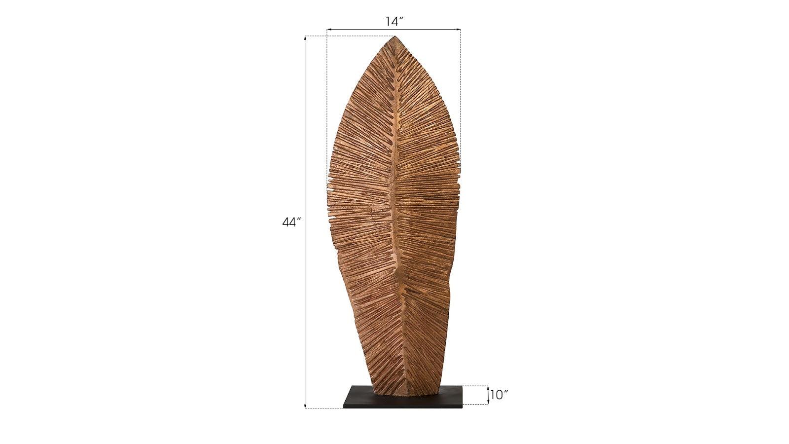 Carved Leaf on Stand, Copper Leaf, SM - Thumbnail 2
