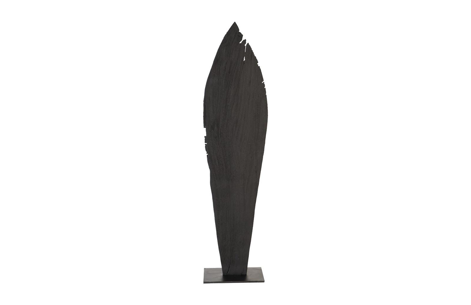 Carved Leaf Sculpture On Stand - Thumbnail 5
