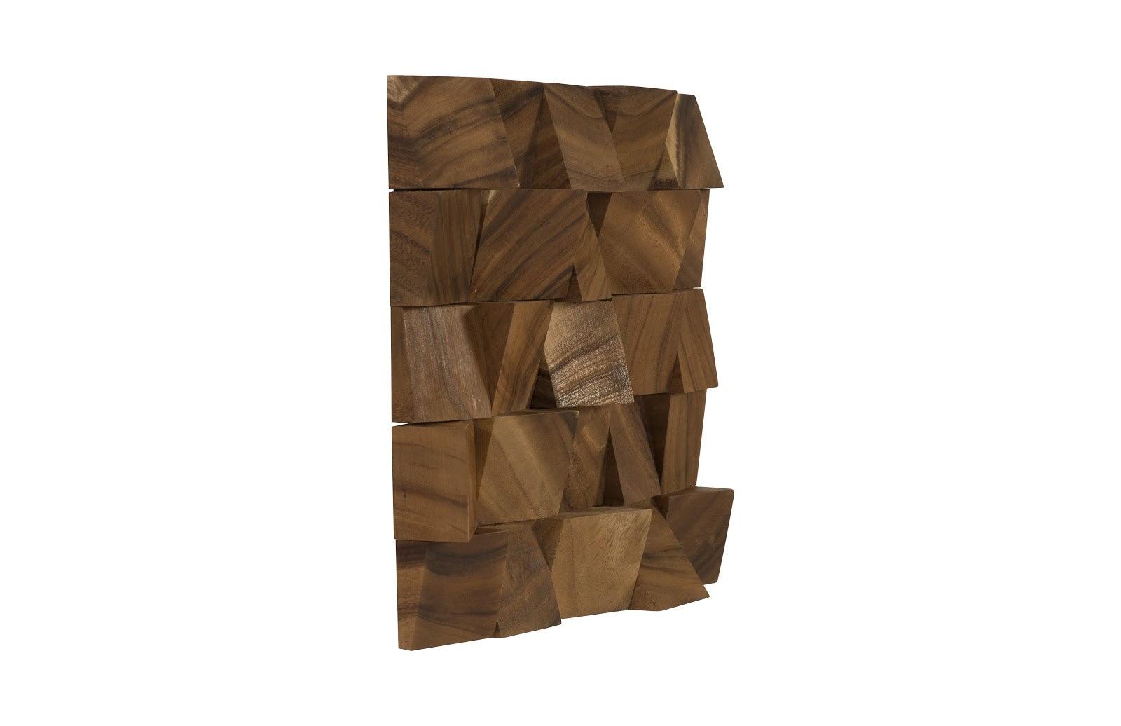 Blocks Wall Tile, Chamcha Wood, Natural - Thumbnail 2