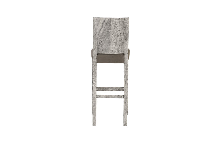 Ophelia Bar Stool, Chamcha Wood, Gray Stone Finish - Phillips Collection - AmericanHomeFurniture