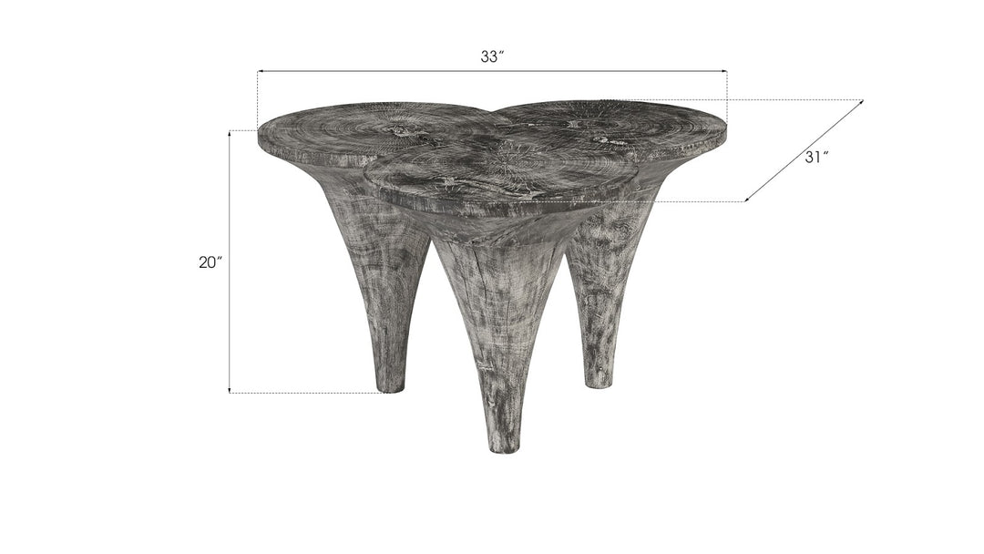 Marley Coffee Table, Chamcha Wood, Gray Stone Finish - Phillips Collection - AmericanHomeFurniture