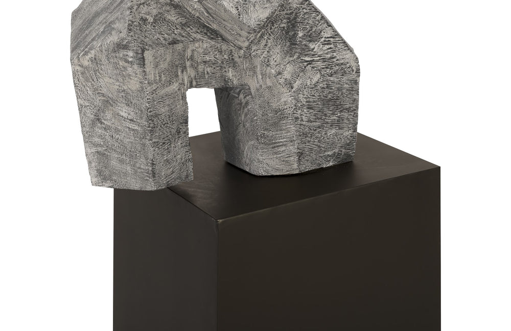 Tai Chi Arm Up Sculpture on Pedestal, Gray Stone Finish, Black - Phillips Collection - AmericanHomeFurniture