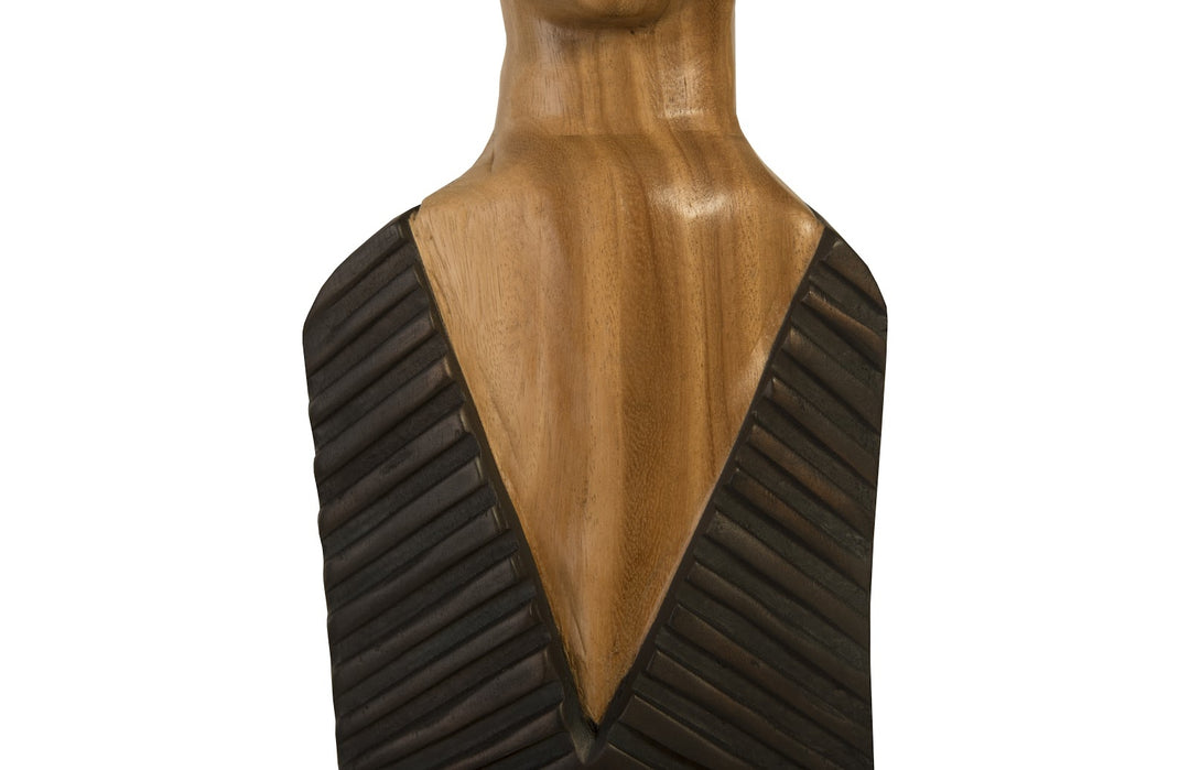 Vested Male Sculpture, Small, Chamcha, Natural, Black, Copper - Phillips Collection - AmericanHomeFurniture