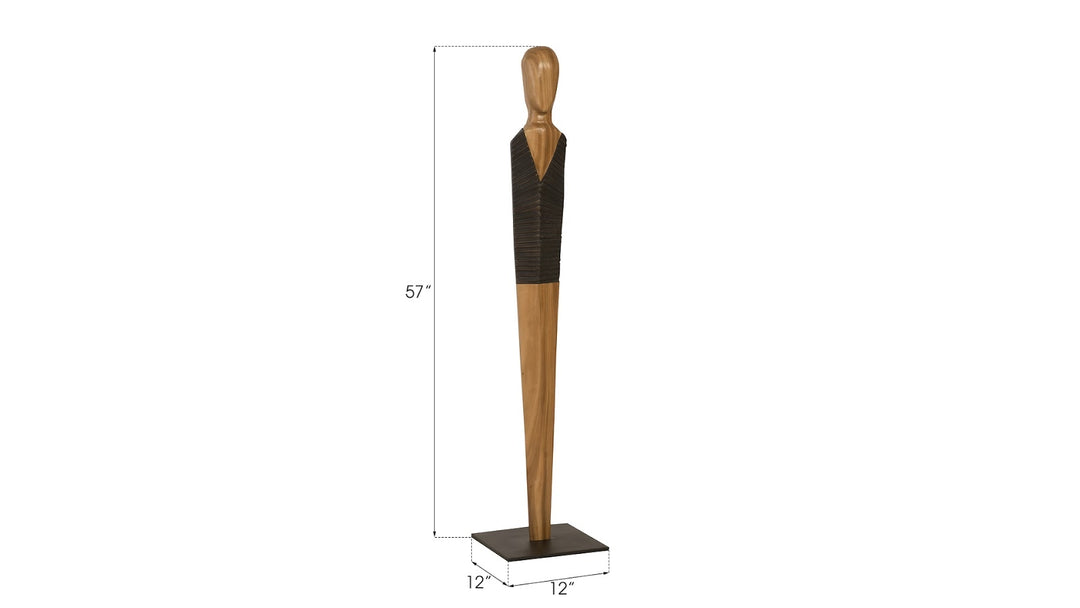 Vested Male Sculpture, Small, Chamcha, Natural, Black, Copper - Phillips Collection - AmericanHomeFurniture