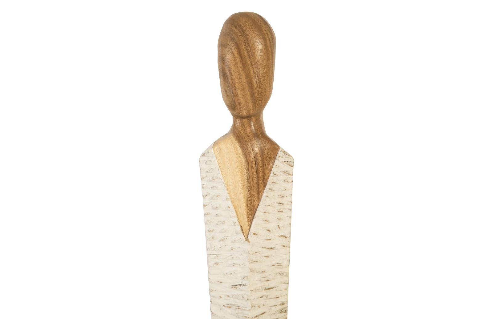 Phillips Collection Vested Female Sculpture, Small, Chamcha, Natural, White, Gold DECORATIVE OBJECTS