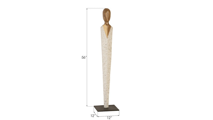 Vested Female Sculpture, Small, Chamcha, Natural, White, Gold - Phillips Collection - AmericanHomeFurniture