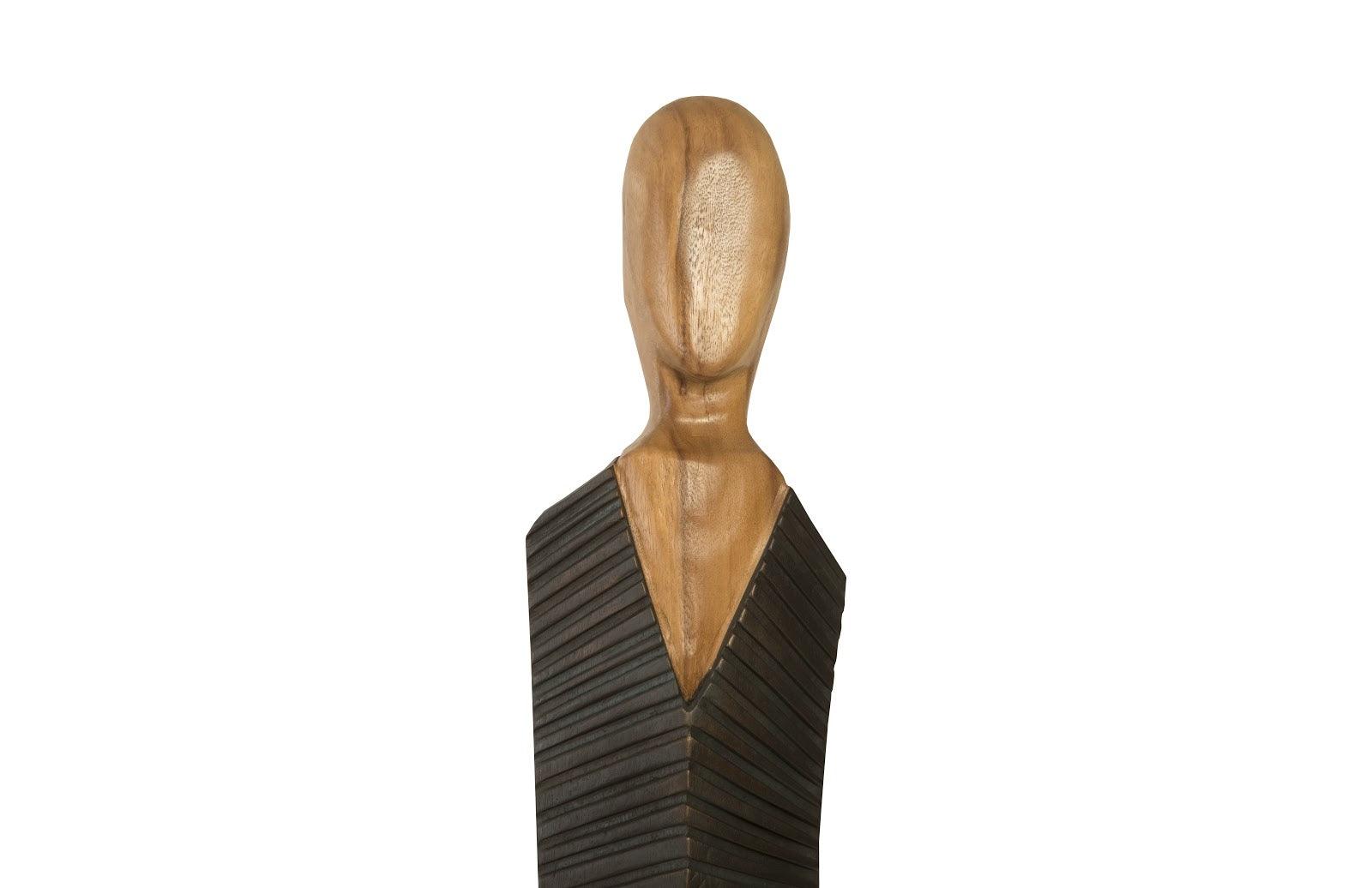 Phillips Collection Vested Male Sculpture, Large, Chamcha, Natural, Black, Copper DECORATIVE OBJECTS