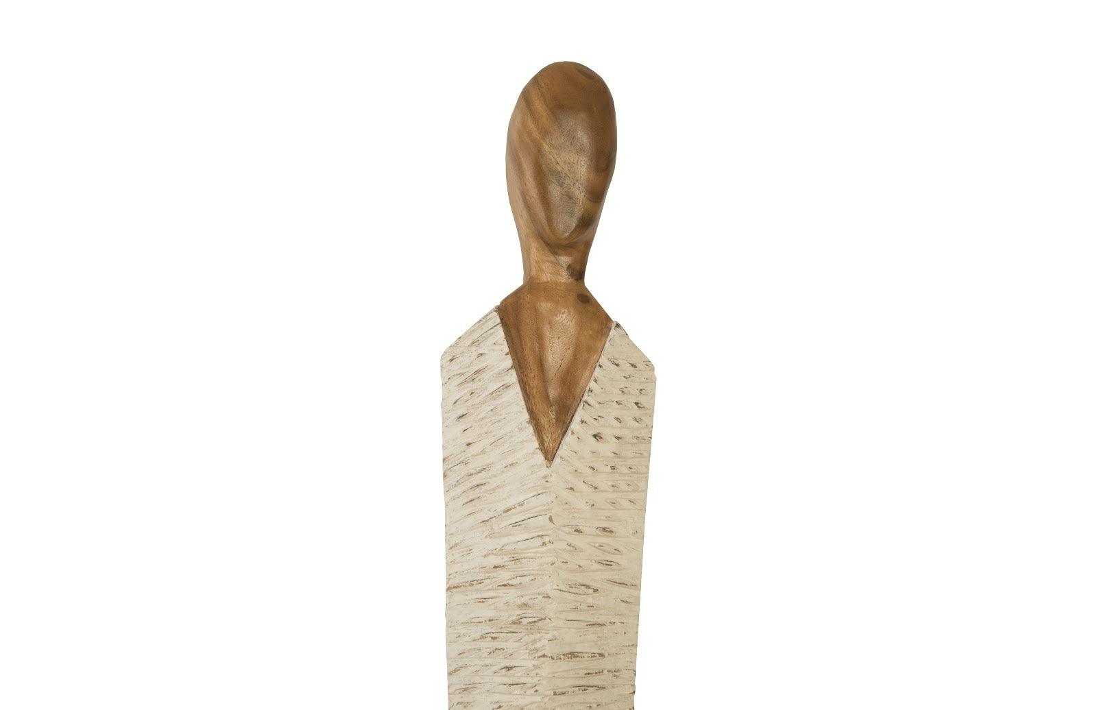 Phillips Collection Vested Female Sculpture, Large, Chamcha, Natural, White, Gold DECORATIVE OBJECTS