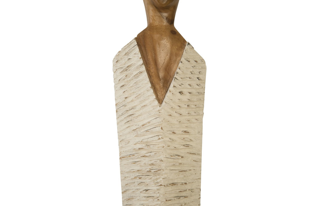 Vested Female Sculpture, Large, Chamcha, Natural, White, Gold - Phillips Collection - AmericanHomeFurniture