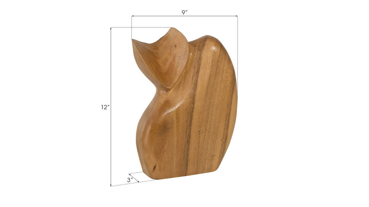 Nuzzled Cat Sculpture, Chamcha Wood, Natural - Phillips Collection - AmericanHomeFurniture