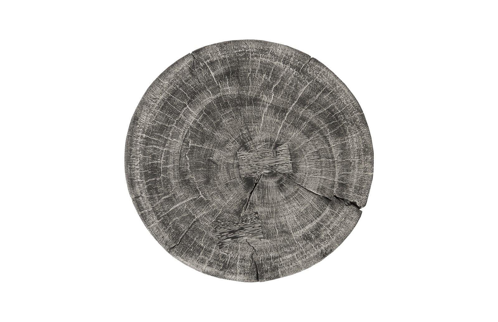 Phillips Collection Curved Wood Stool, Thin, Gray Stone OTTOMANS, POUFS, + STOOLS