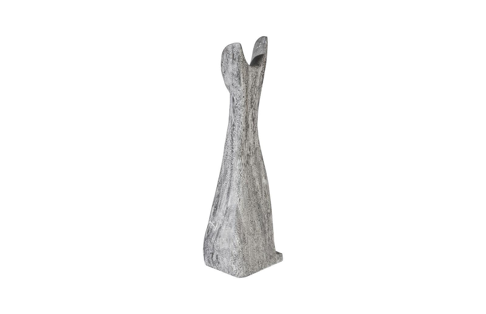 Phillips Collection Cat Sculpture, Small, Chamcha Wood, Gray Stone Finish DECORATIVE OBJECTS