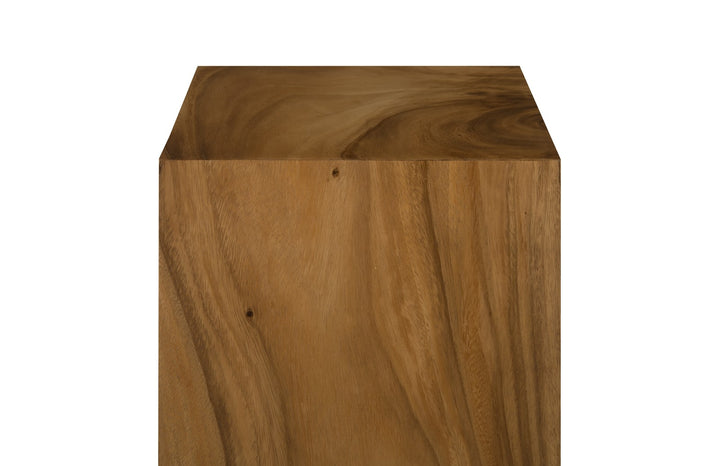 Origins Pedestal, Medium, Mitered Chamcha Wood, Natural - Phillips Collection - AmericanHomeFurniture