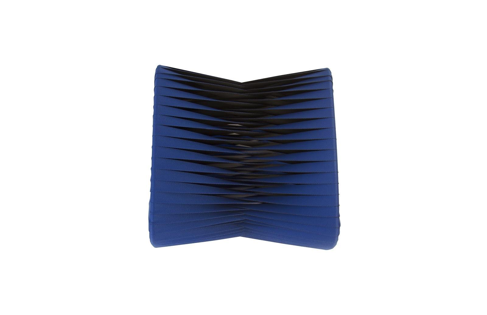 Phillips Collection Seat Belt Ottoman, Blue/Black OTTOMANS, POUFS, + STOOLS