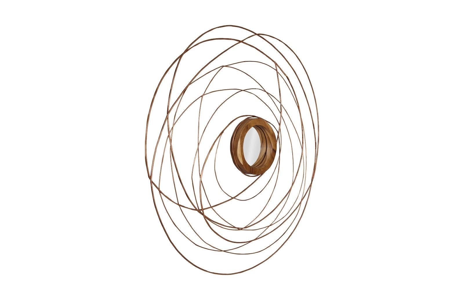 Phillips Collection Nest Mirror, Chamcha Wood/Wire, Copper, SM WALL MIRRORS