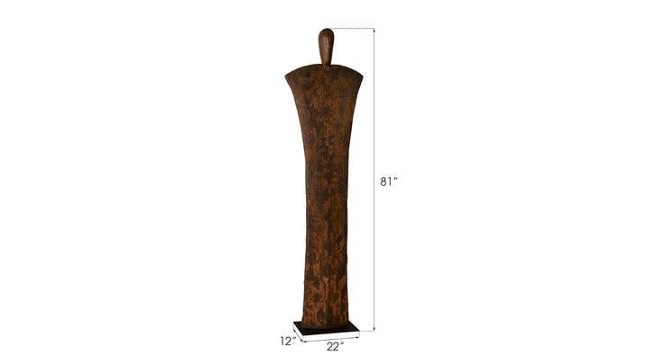 Standing Person on Base, Extra Large, Chamcha Wood, Iron - Phillips Collection - AmericanHomeFurniture