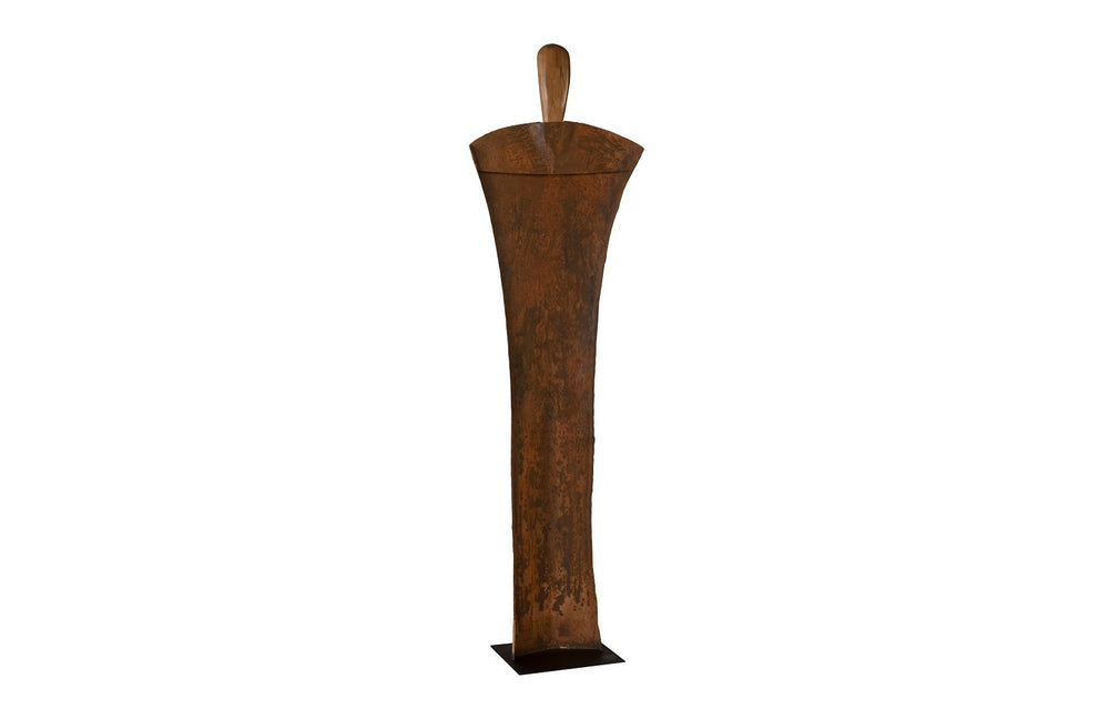 Standing Person on Base, Small, Chamcha Wood, Iron - Phillips Collection - AmericanHomeFurniture