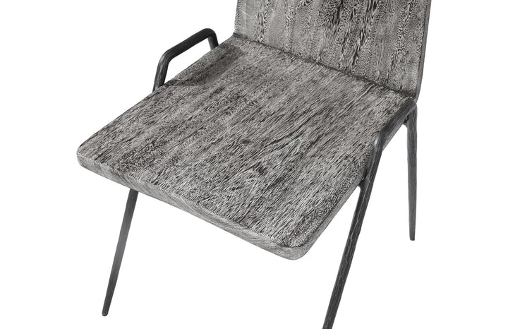 Forged Leg Dining Chair, Chamcha Wood, Gray Stone Finish, Metal - Phillips Collection - AmericanHomeFurniture