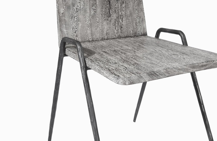 Forged Leg Dining Chair, Chamcha Wood, Gray Stone Finish, Metal - Phillips Collection - AmericanHomeFurniture