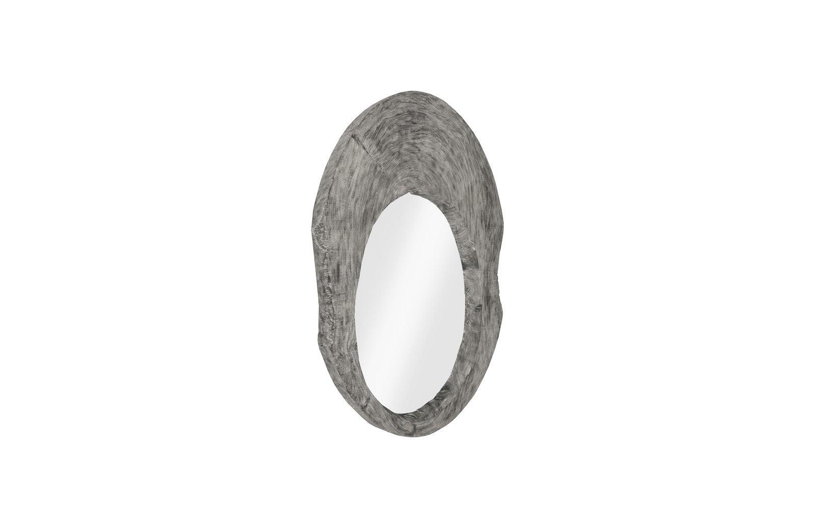 Phillips Collection Wood Wall Mirror, Gray Stone, Round WALL MIRRORS