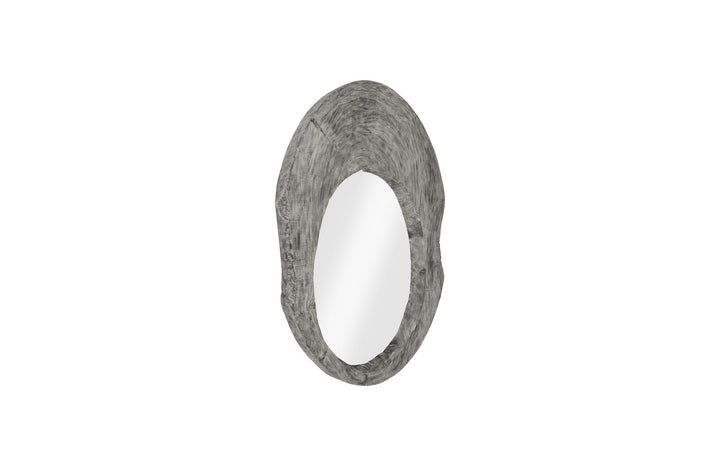 Wood Wall Mirror, Gray Stone, Round - Phillips Collection - AmericanHomeFurniture