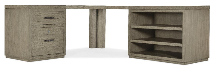 American Home Furniture | Hooker Furniture - Linville Falls Corner Desk with File and Open Desk Cabinet