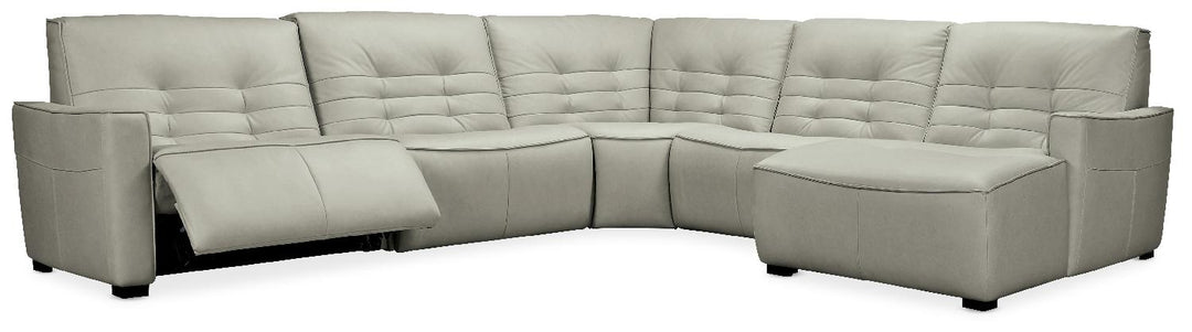 American Home Furniture | Hooker Furniture - Reaux 5-Piece RAF Chaise Sectional with2 Power Recliners