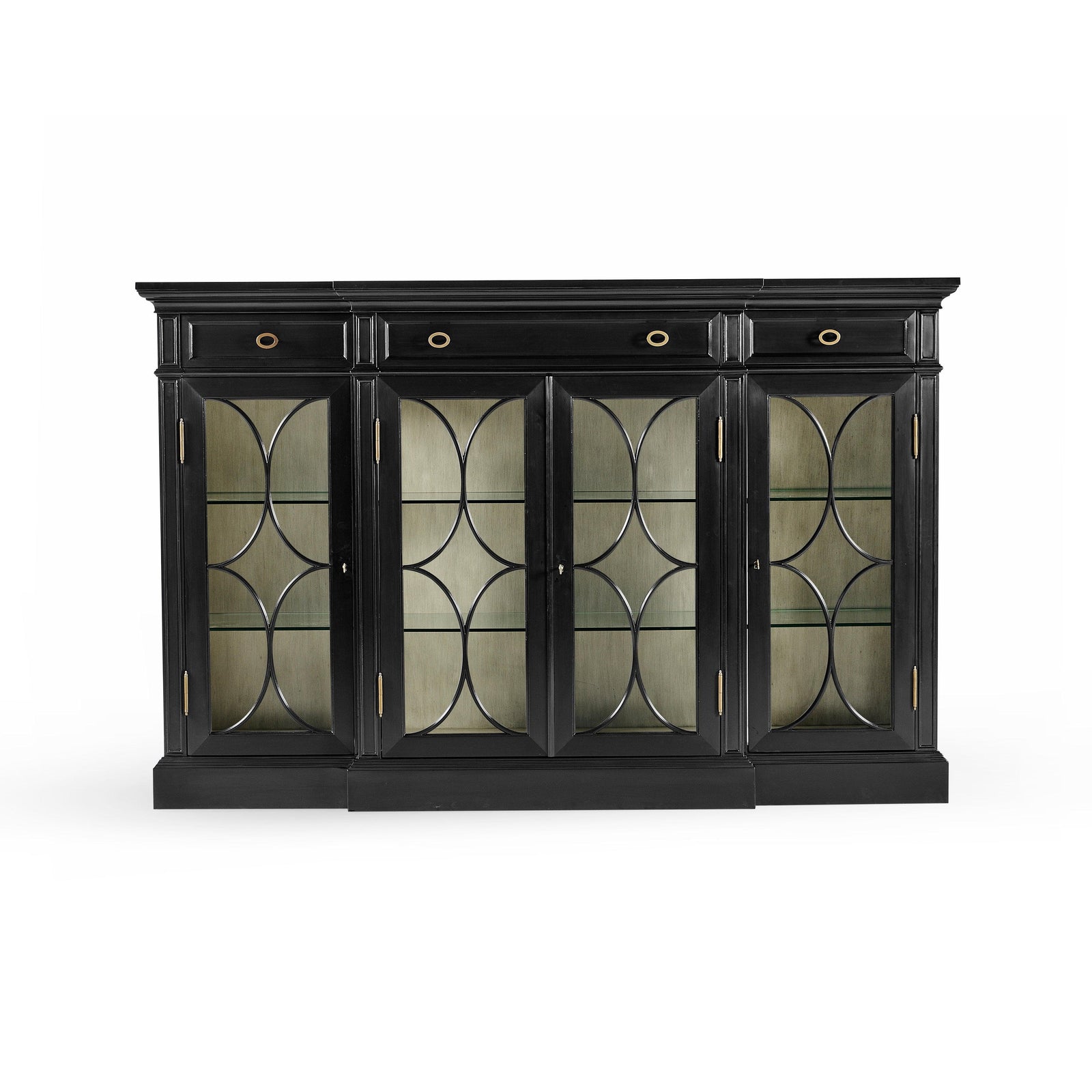 Jonathan Charles Traditional Four Door Breakfront Display Cabinet CABINETS