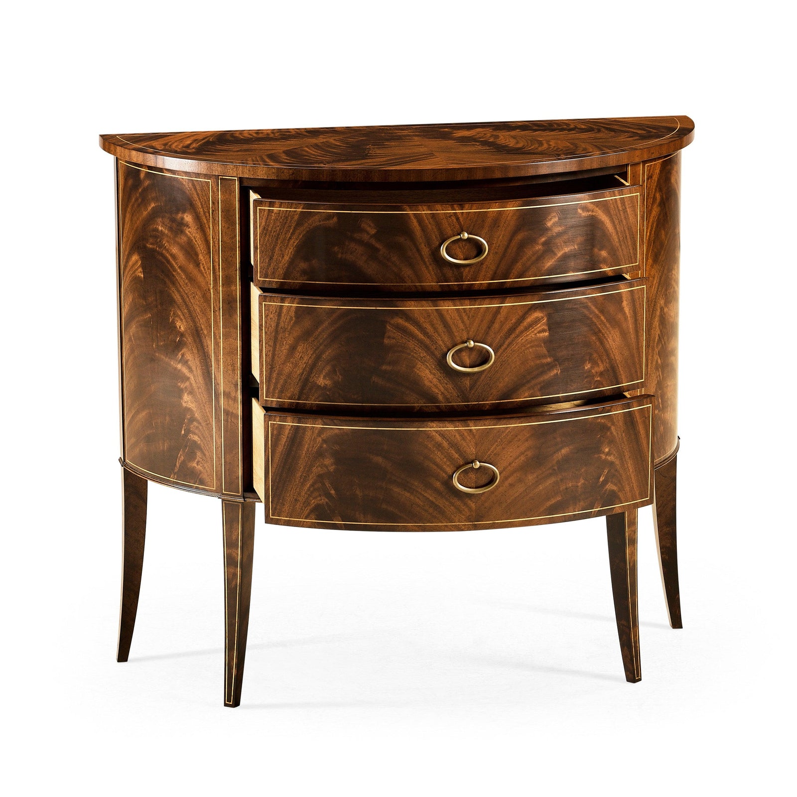 Jonathan Charles Knightsbridge Biedermeier Mahogany Demilune Cabinet SIDEBOARDS + CREDENZAS