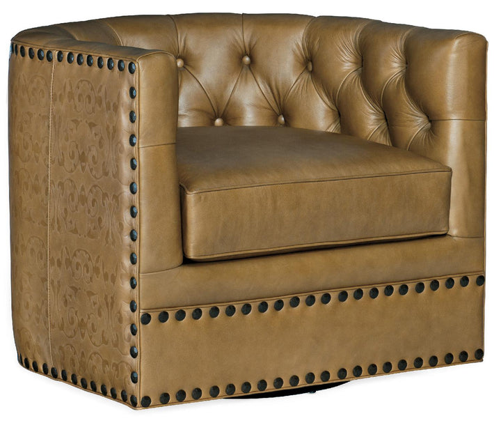 American Home Furniture | Hooker Furniture - Lennox Tufted Swivel Chair