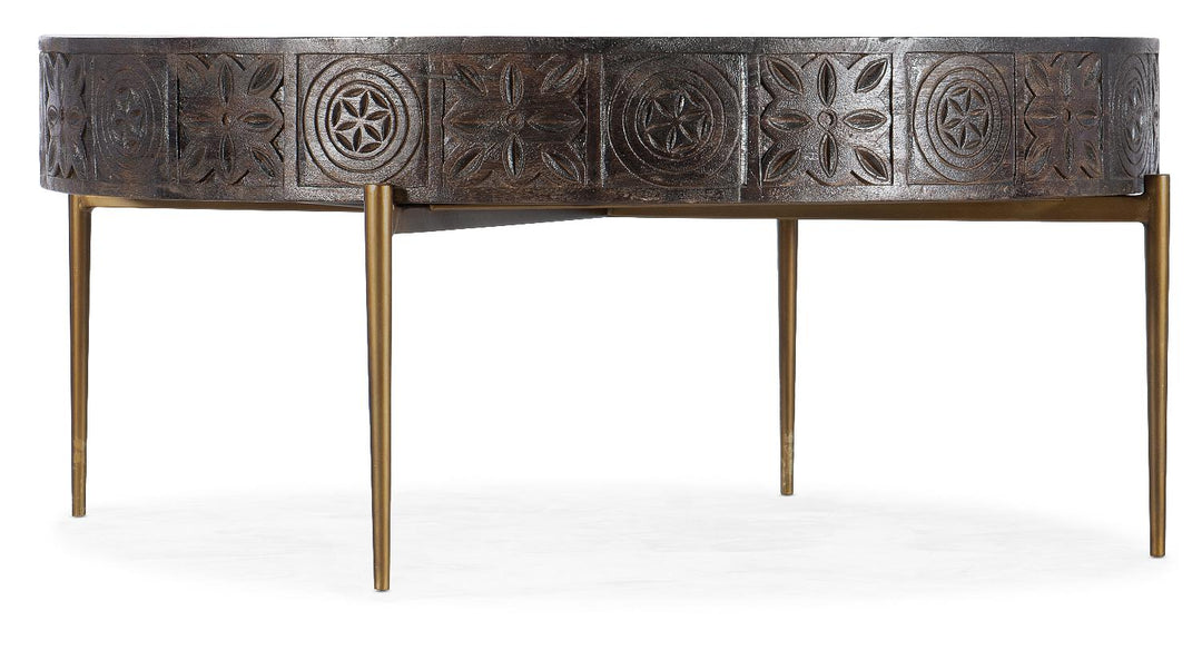 American Home Furniture | Hooker Furniture - Commerce & Market Carved Round Cocktail Table