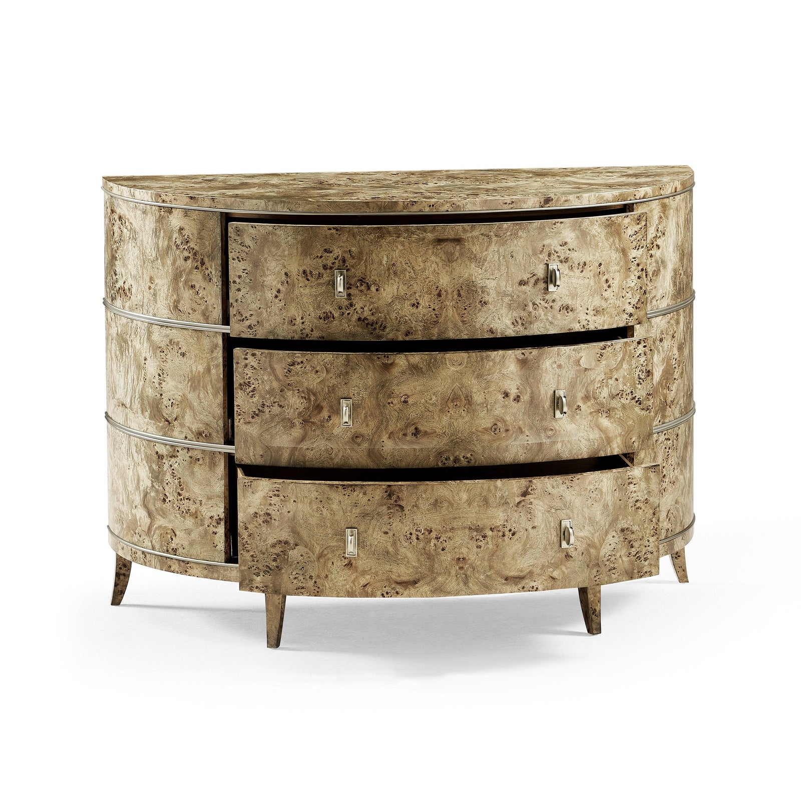 Jonathan Charles Reimagined Fulgurite Mappa Burl Demilune CONSOLE TABLES