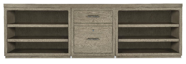 American Home Furniture | Hooker Furniture - Linville Falls 96" Credenza with File and Two Open Desk Cabinets Credenza