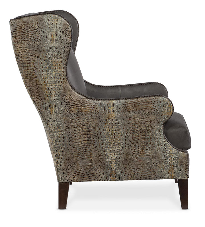 American Home Furniture | Hooker Furniture - Club Chair with Faux Croc