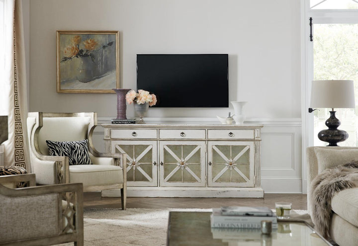 American Home Furniture | Hooker Furniture - Sanctuary Premier Console Entertainment Blanc