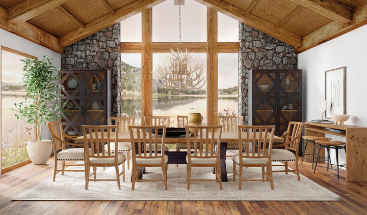 American Home Furniture | Hooker Furniture - Big Sky Trestle Dining Table with2-20in leaves