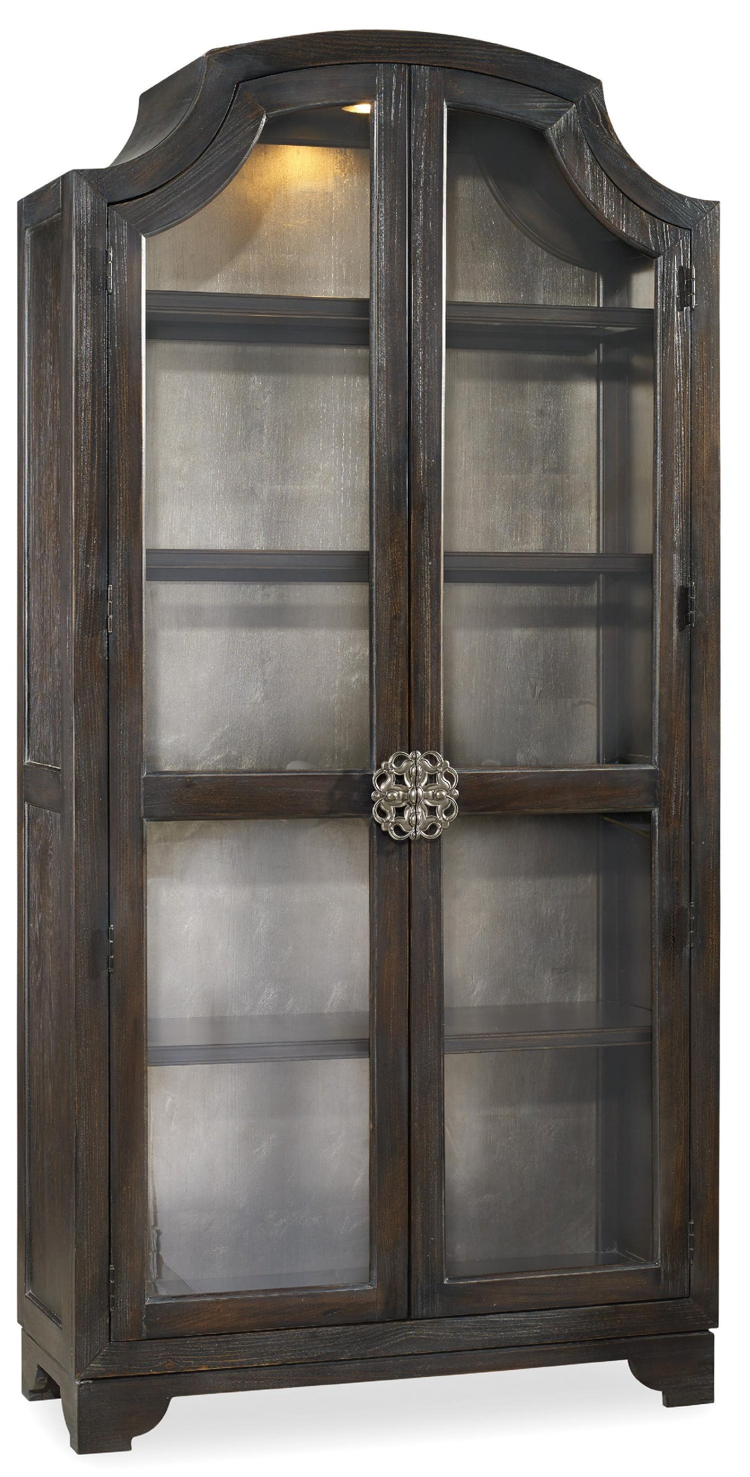 American Home Furniture | Hooker Furniture - Sanctuary Glass Bunching Curio-Ebony Antiqued Oak