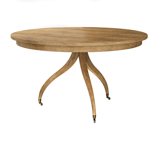 Jonathan Charles Timeless Solar Spider Leg Pedestal Dining Table in Sun Bleached Cherry DINING TABLES