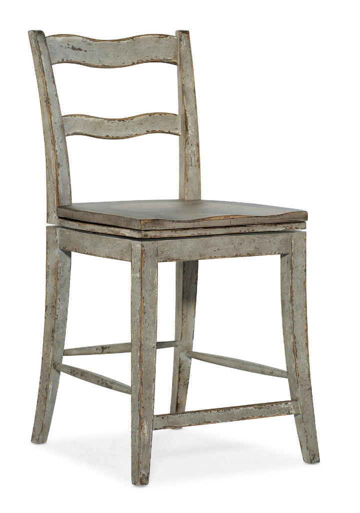 American Home Furniture | Hooker Furniture - Alfresco La Riva Ladder Back Swivel Counter Stool - Set of 2