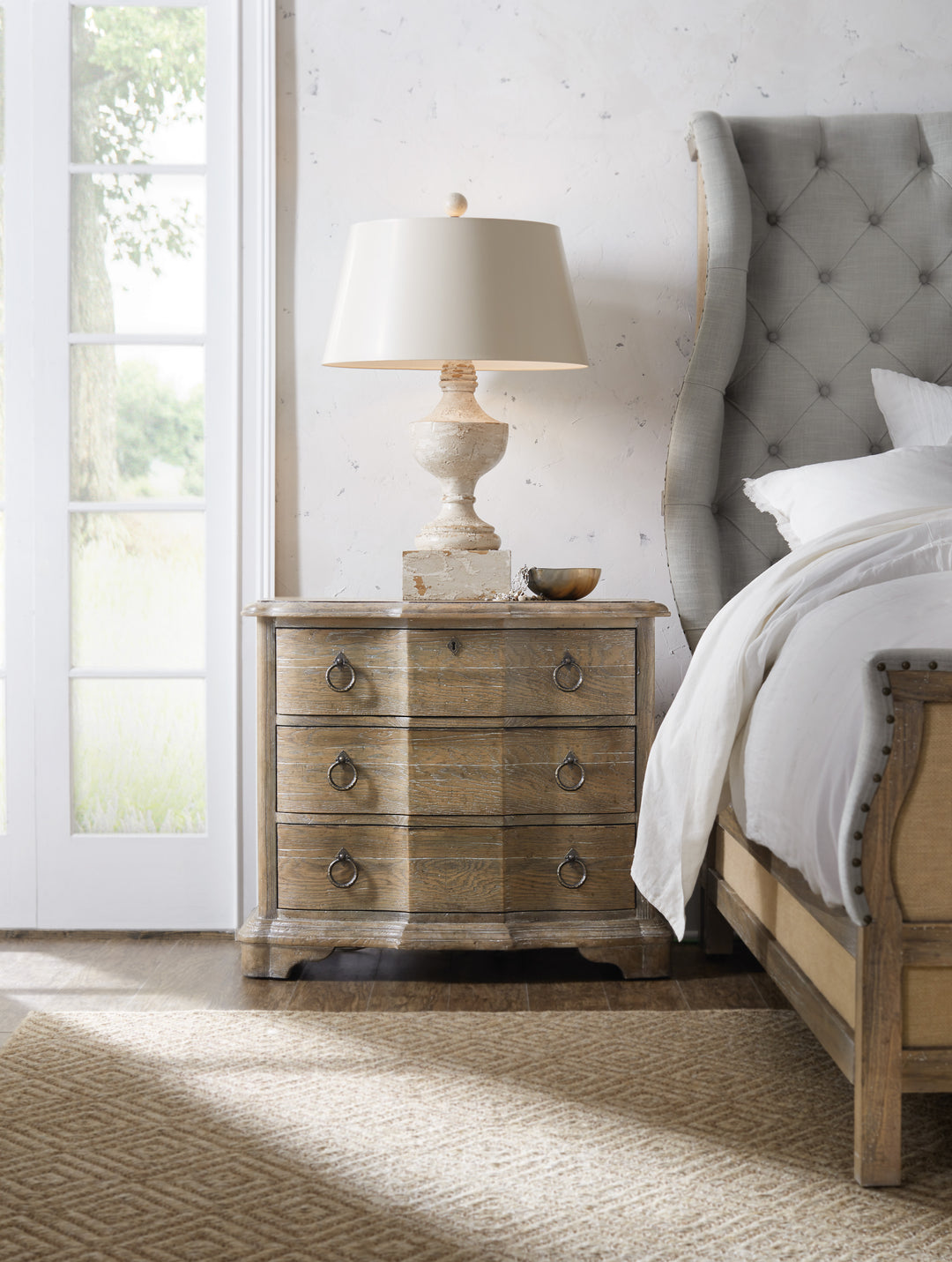 American Home Furniture | Hooker Furniture - Boheme Bastogne Three-Drawer Nightstand