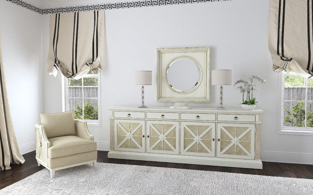 American Home Furniture | Hooker Furniture - Sanctuary Grand Premier Entertainment Console Blanc