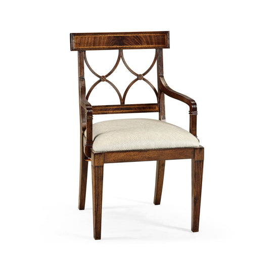 Jonathan Charles Buckingham Regency Mahogany Curved Back Arm Chair - Set Of 2 DINING CHAIRS