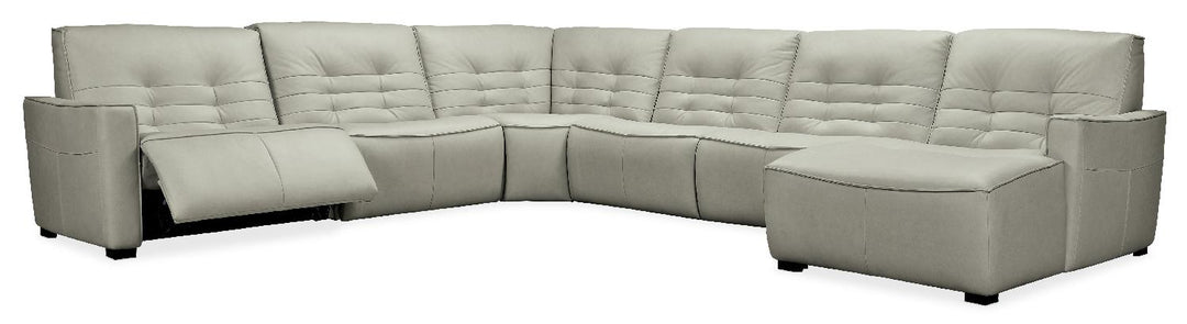 American Home Furniture | Hooker Furniture - Reaux Grandier 6-Piece RAF Chaise Sectional with 2 Recliners