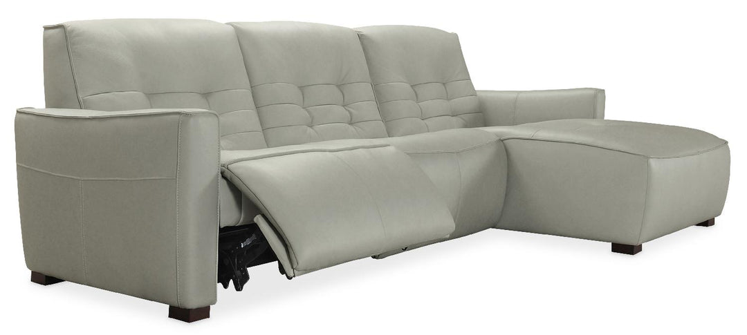American Home Furniture | Hooker Furniture - Reaux Power Recline Sofa with RAF Chaise with2 Power Recliners