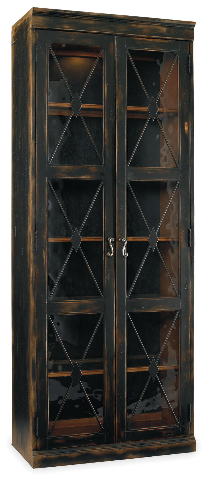 American Home Furniture | Hooker Furniture - Sanctuary Two-Door Thin Display Cabinet - Ebony